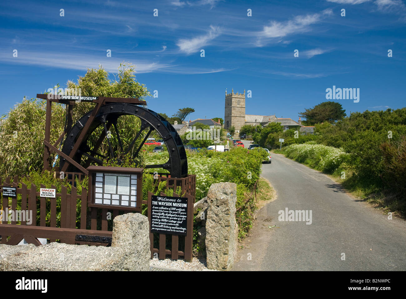 Wayside Folk Museum and village church in Zennor near St Ives Cornwall West Country England UK United Kingdom GB Great Britain Stock Photo