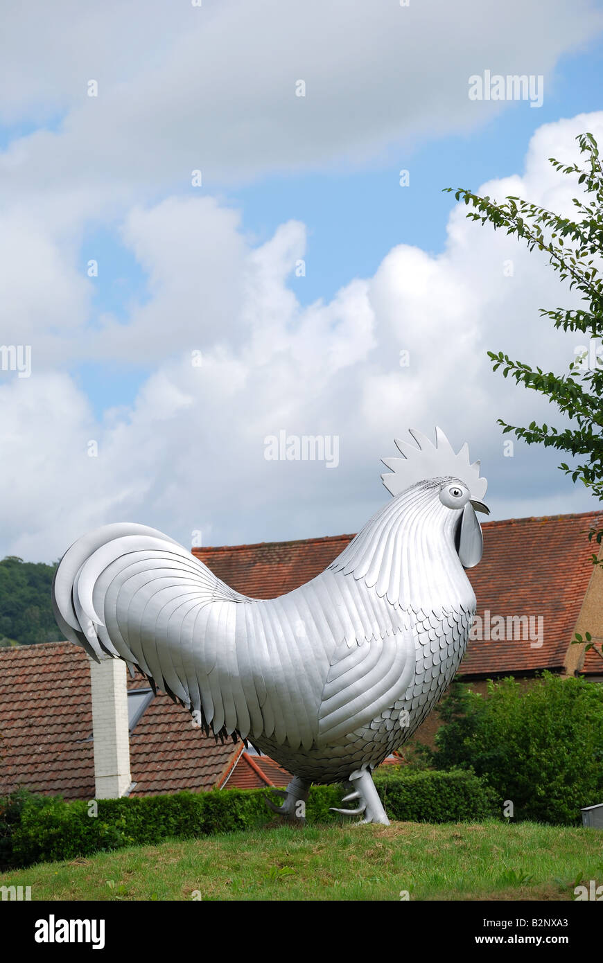 The Dorking Cock Sculpture on A24 roundabout, Dorking, Surrey, England