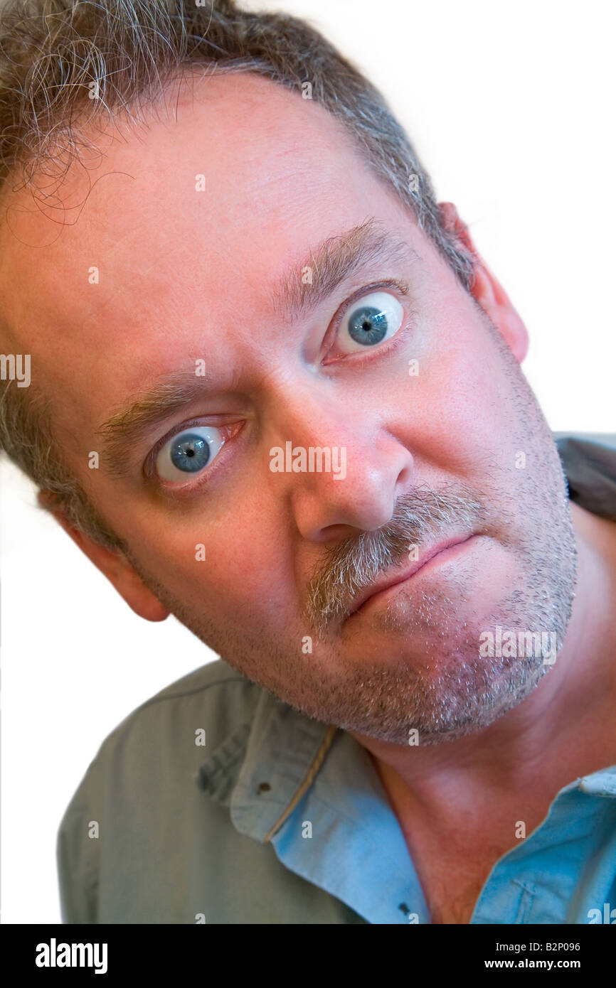 A man is not satisfied about something Stock Photo