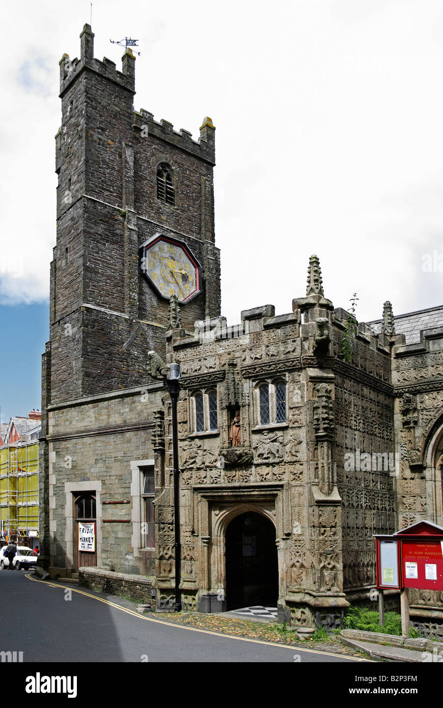 the 16th century church of st.mary magdalene at launceston in cornwall,uk Stock Photo