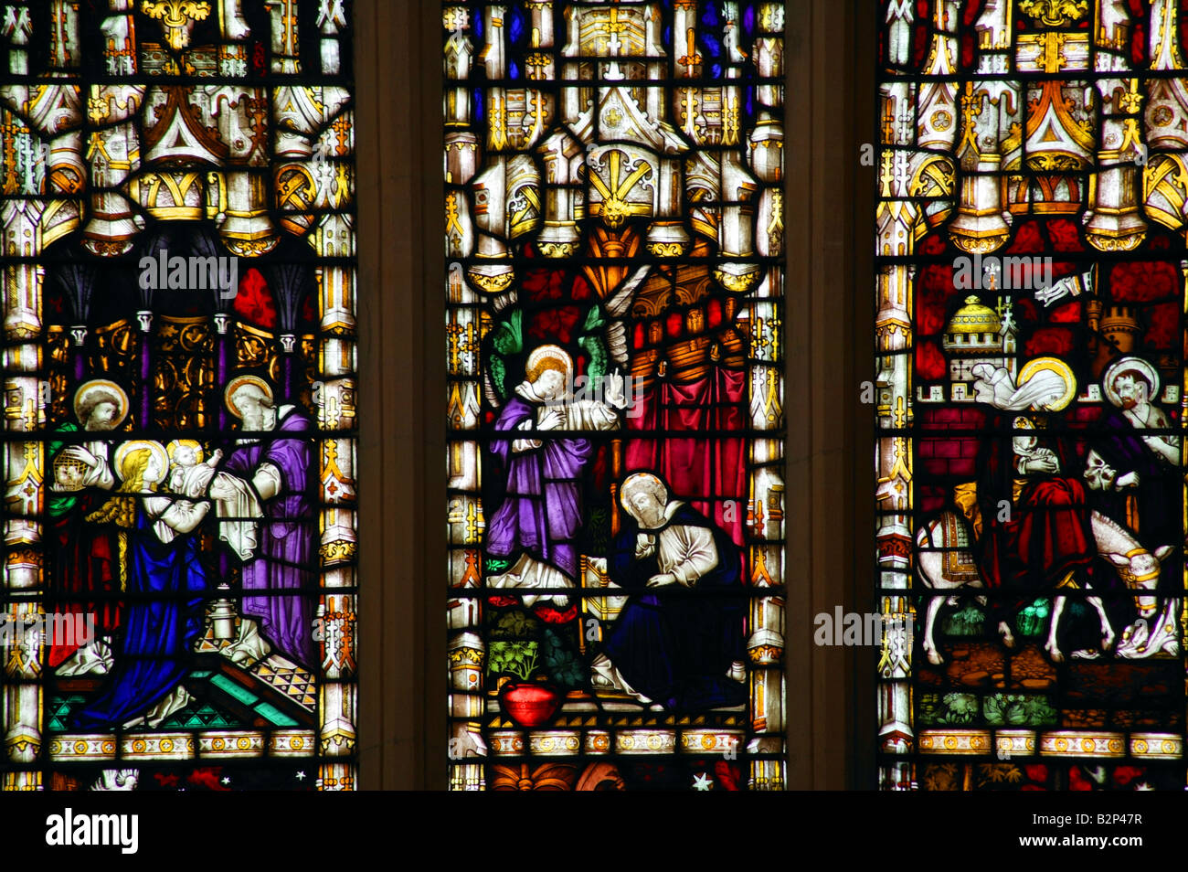 Stained Glass Windows, Bath Abbey, Somerset England Stock Photo Alamy
