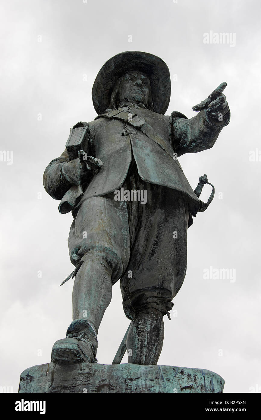 Oliver cromwells statue.St.Ives. Cambridgeshire Stock Photo