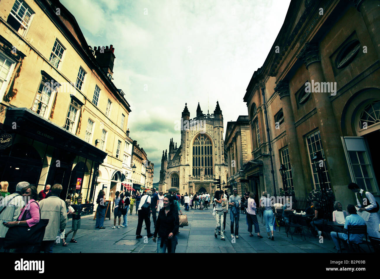 Bath Abbey and Roman Baths, Bath Somerset England Stock Photo Alamy