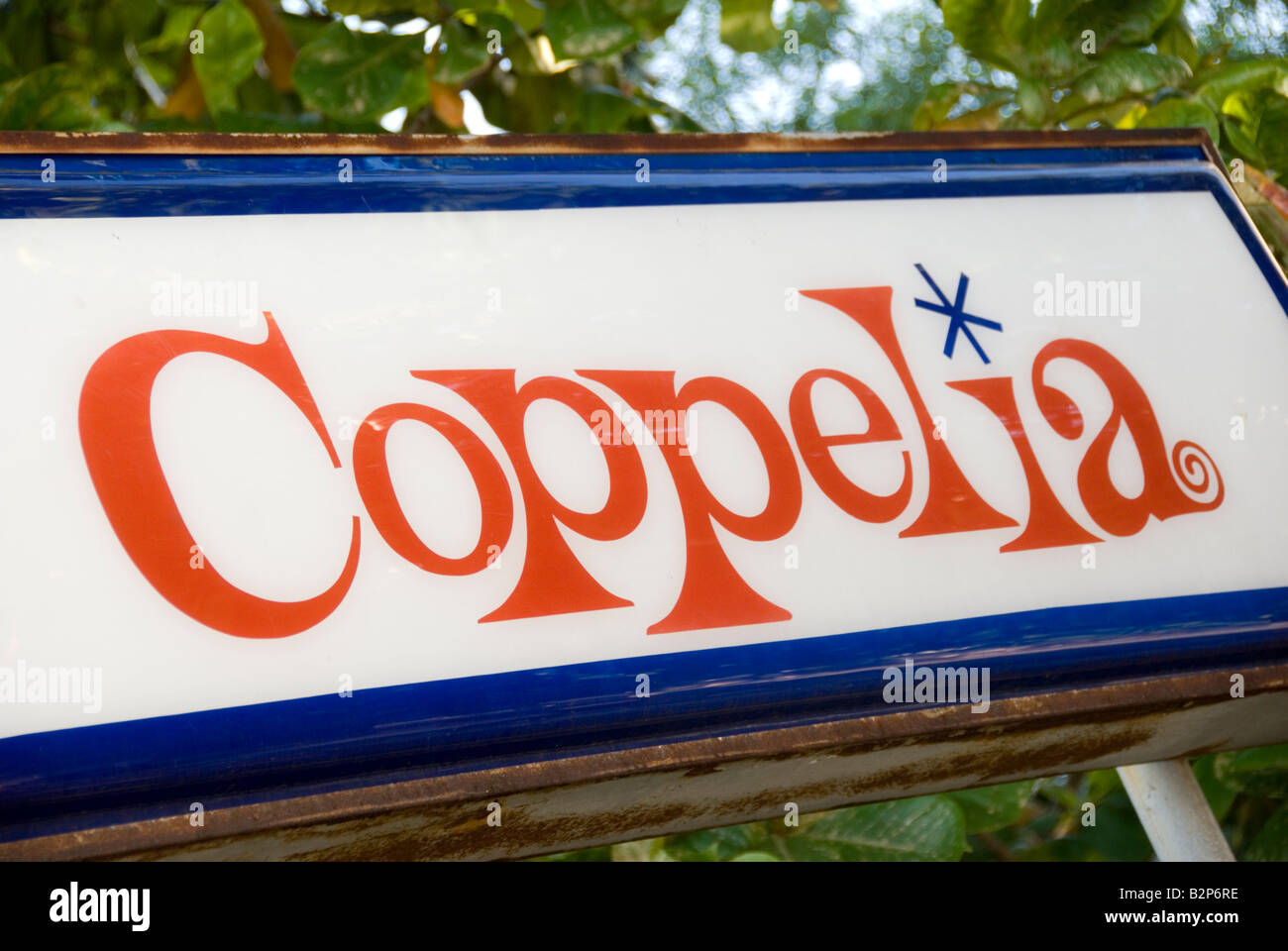 Sign outside the famous ice cream parlor Coppelia in Verdado Havana Cuba Stock Photo