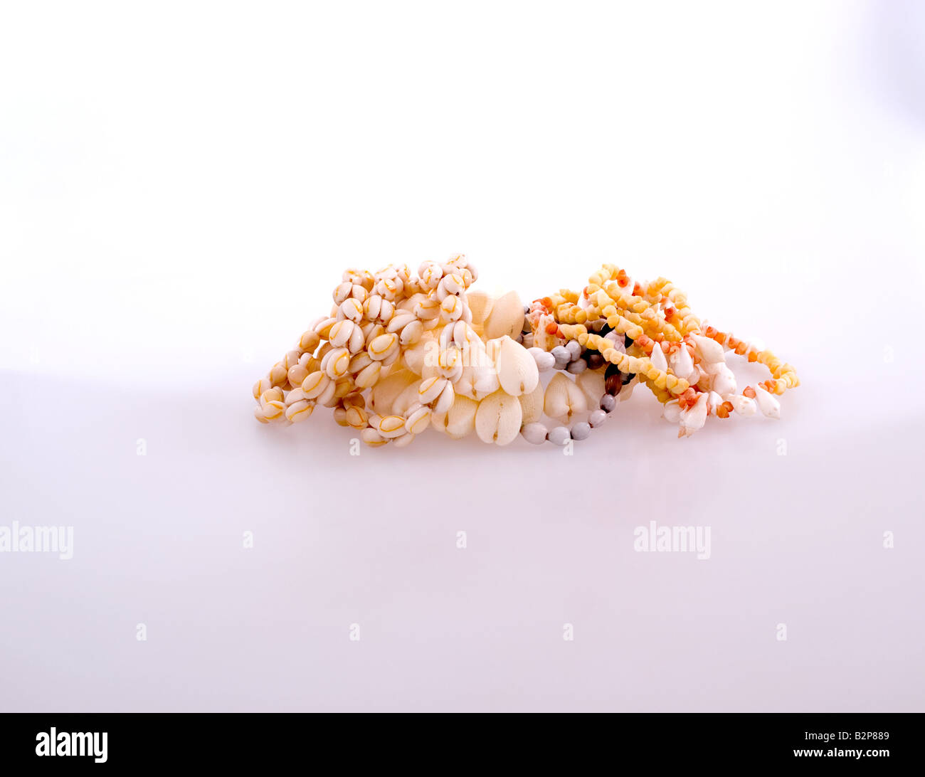 Three shell necklaces from the South Pacific Stock Photo - Alamy