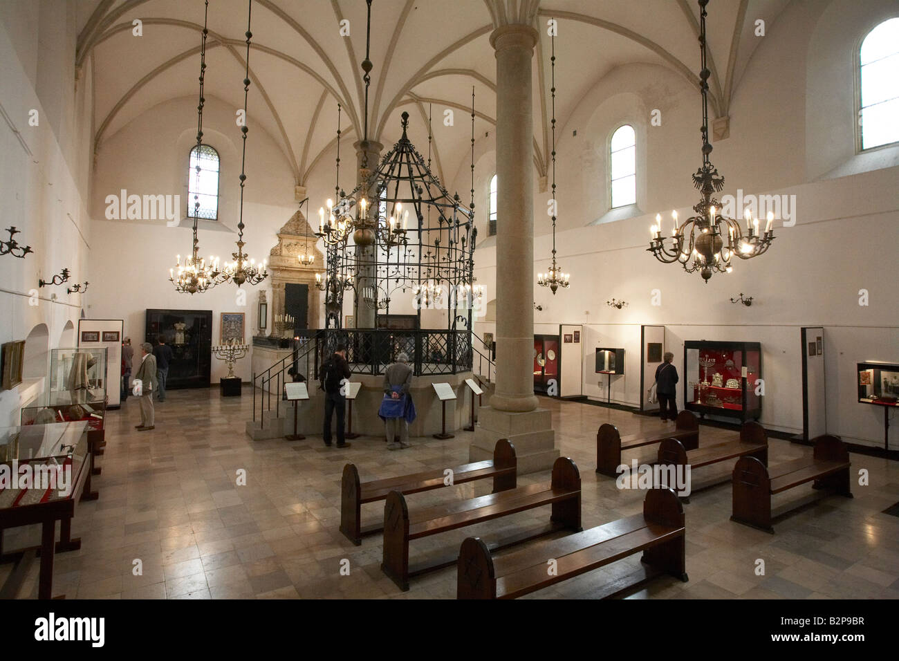 Poland Malopolska Krakow Museum Interior of Old Synagogue Museum of History and Culture of Krakow Jewry Kazimierz District Stock Photo