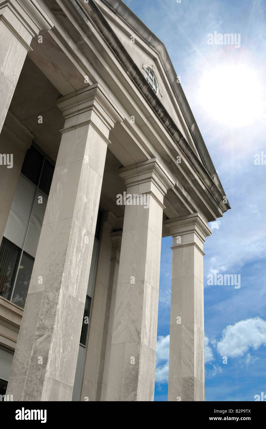 Court House With Tall Columns Stock Photo