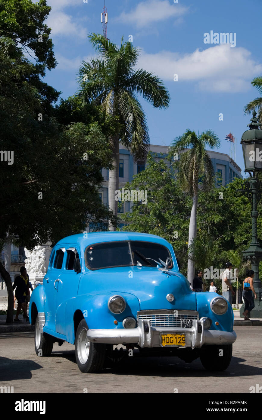 Old vintage American car at Parque Central in Habana Vieja Havana Cuba Stock Photo
