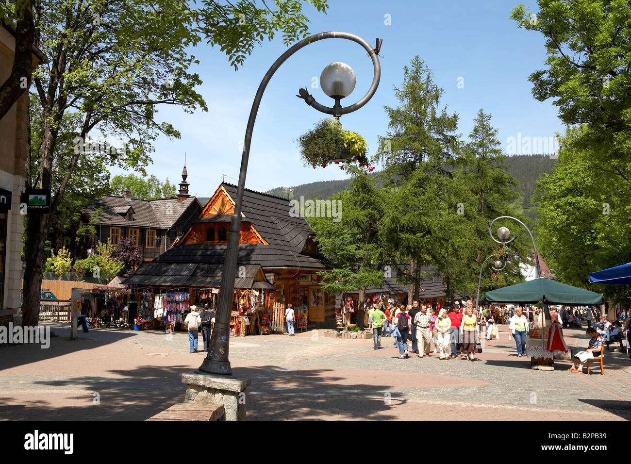 Poland Tatra Zakopane Krupowki shopping street Stock Photo