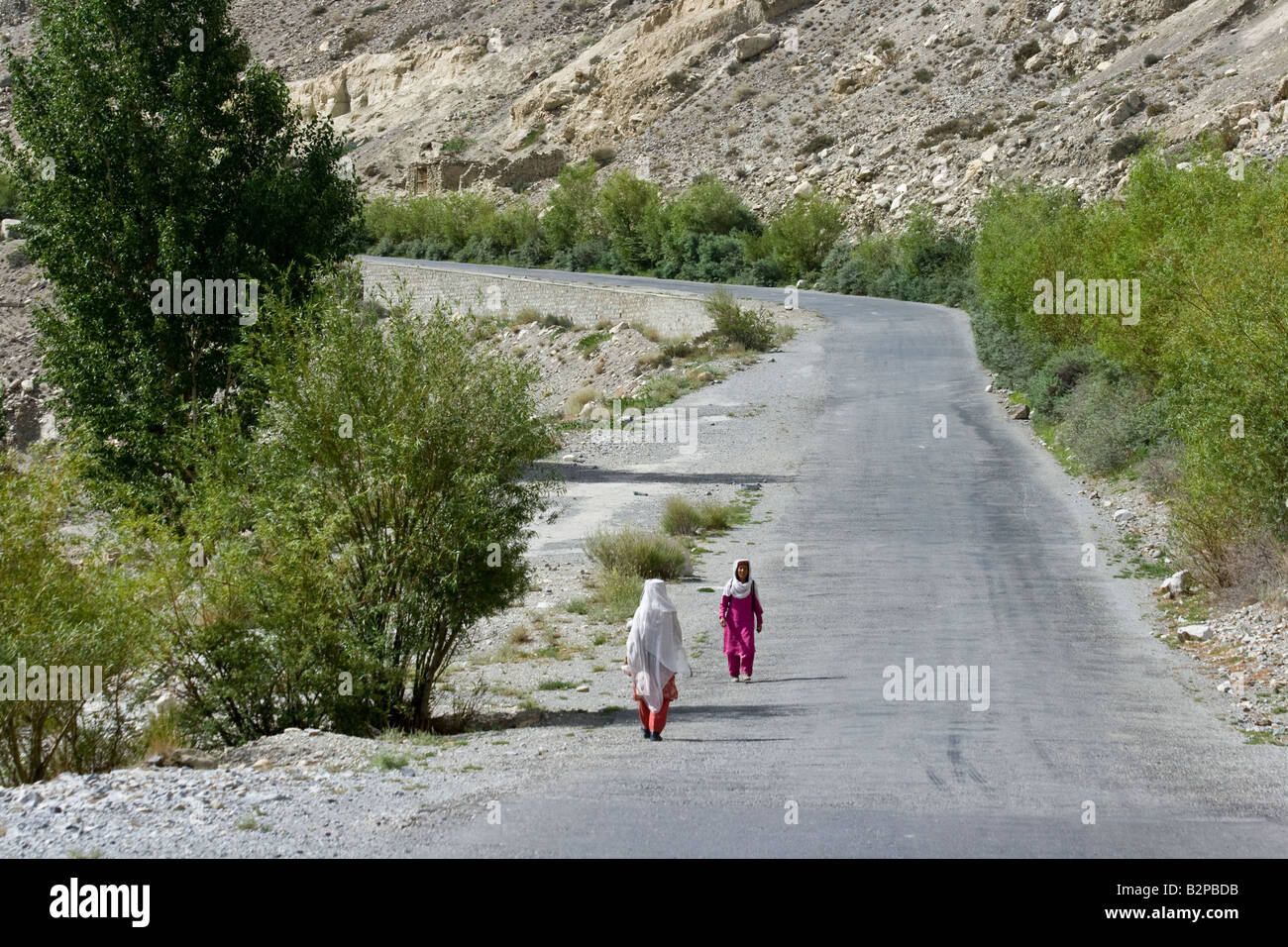 Wakhi Women in Passu Northern Areas Pakistan Stock Photo