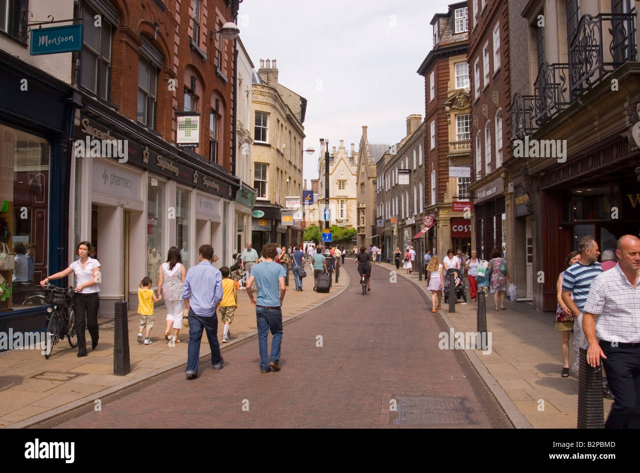Busy city street in Cambridge,Uk Stock Photo