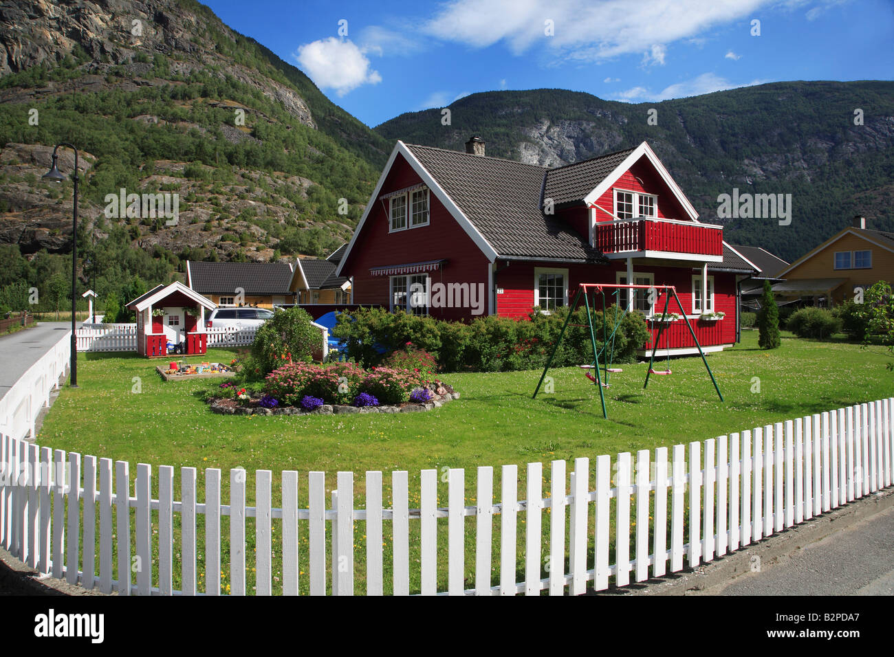 Norway Laerdal typical country house Stock Photo
