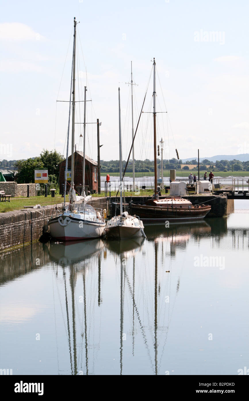 Boats Moored at Lydney Harbour Stock Photo