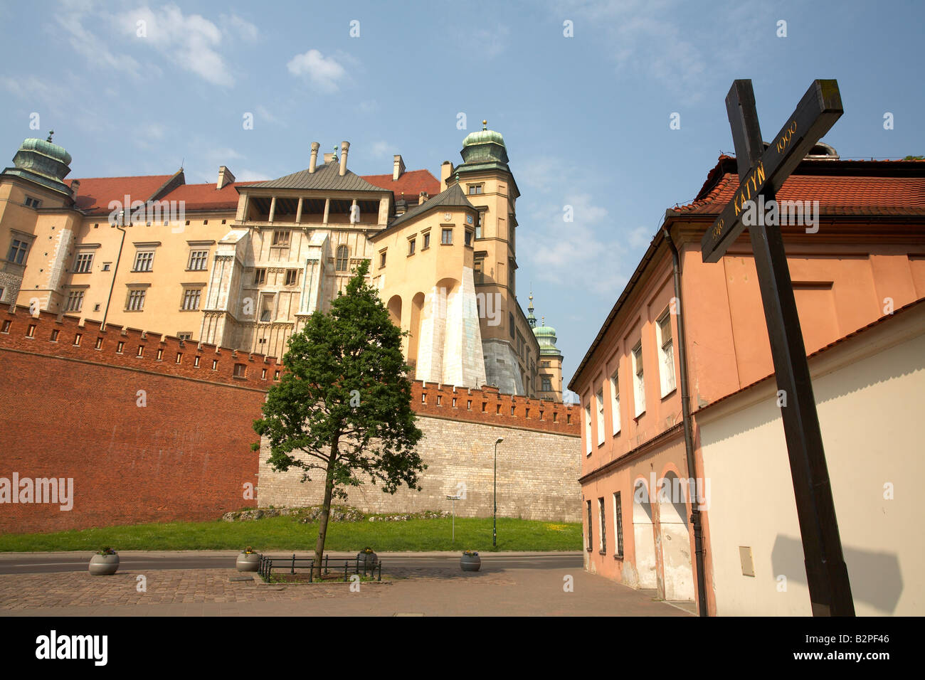 Poland Malopolska Region Krakow Wawel Royal Castle Katyn Cross Stock Photo