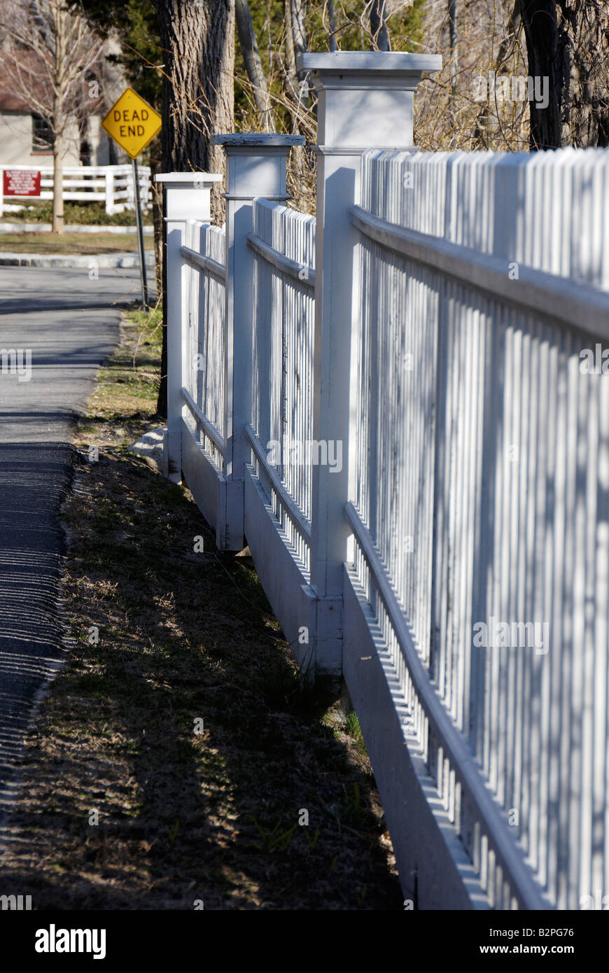 A wooden fence painted white Stock Photo Alamy