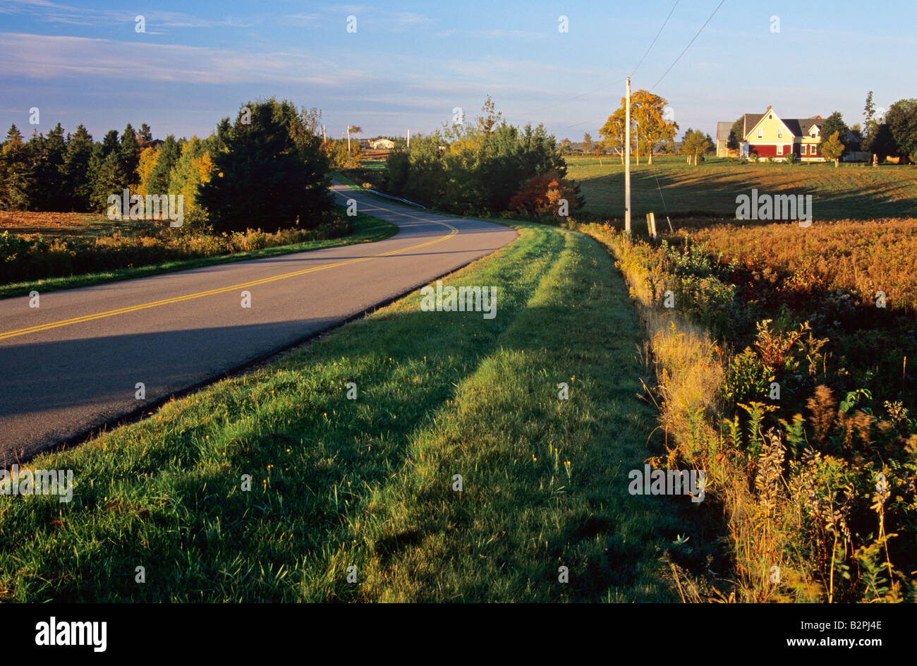 Country road Kings County Prince Edward Island Canada Stock Photo