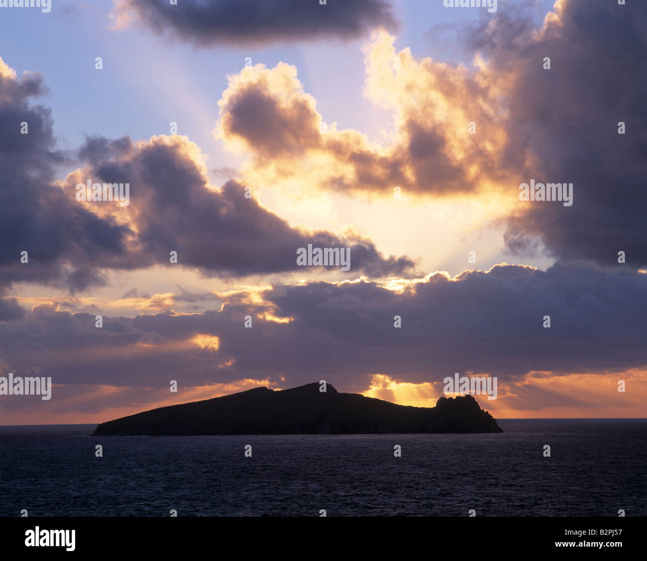 ireland, county kerry, dingle peninsula, blasket islands,  evening sky, beauty in nature, wild atlantic way Stock Photo