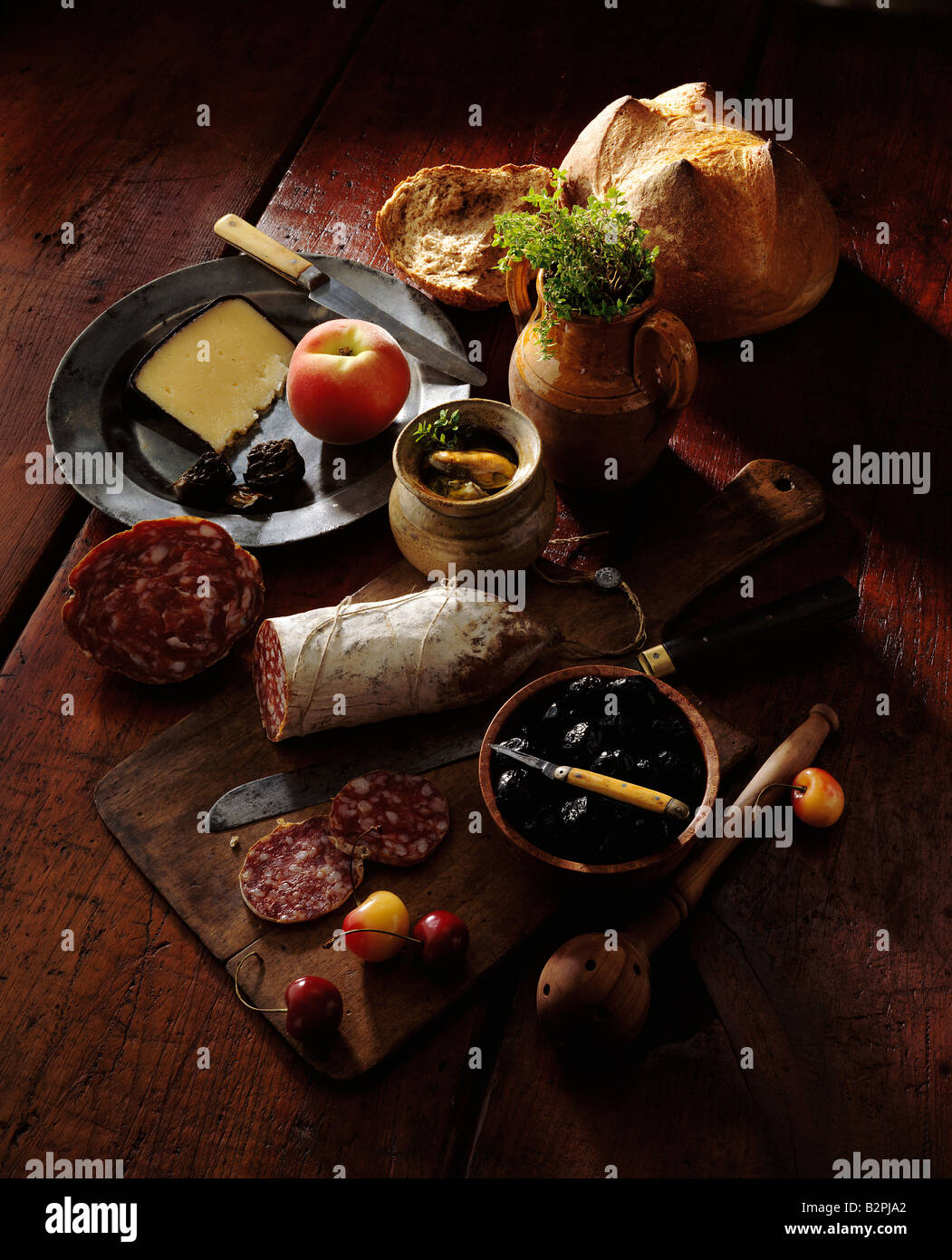 Peasant Mediterranean lunch editorial food Stock Photo Alamy
