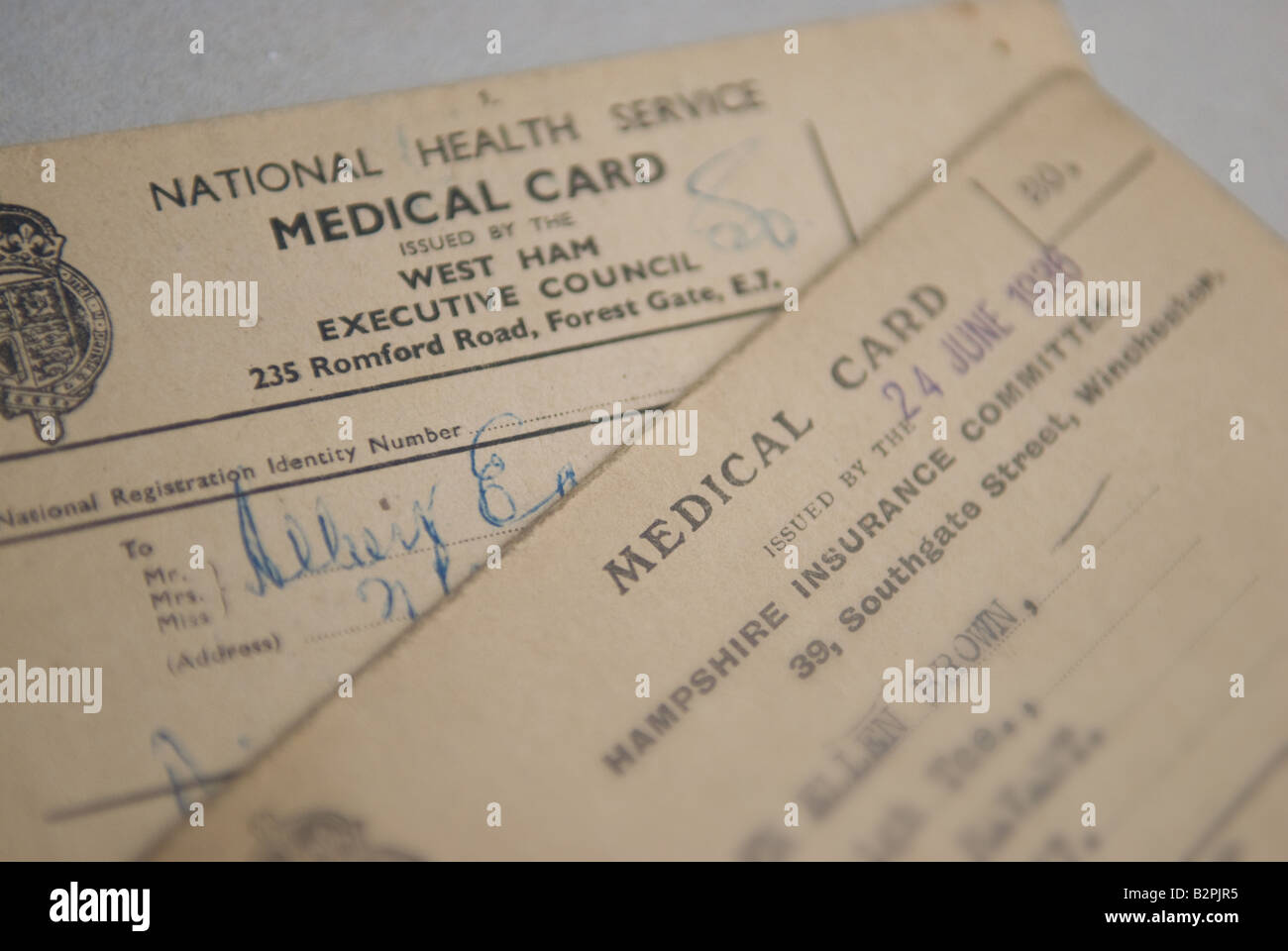 British Medical cards Stock Photo Alamy