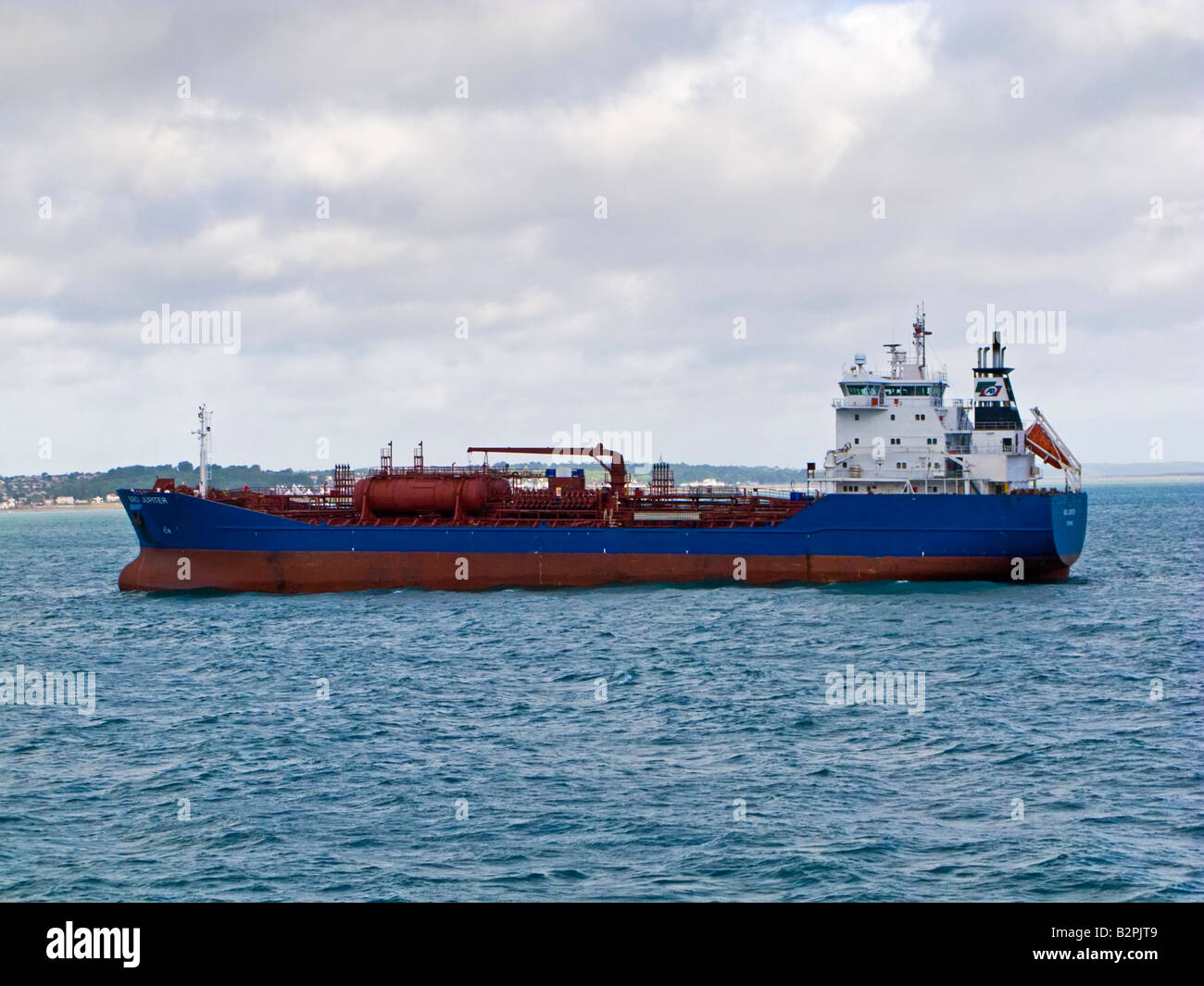 Tanker ship sailing mid English channel UK Stock Photo