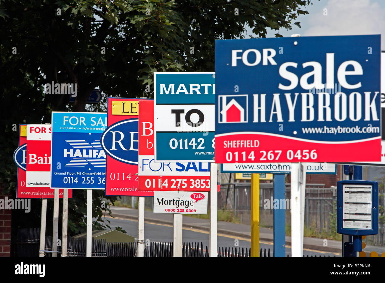 Multiple Estate Agents' Signs Stock Photo Alamy