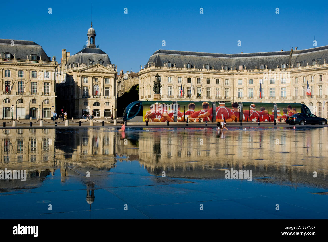 Europe France Bordeaux Place de la Bourse Stock Photo