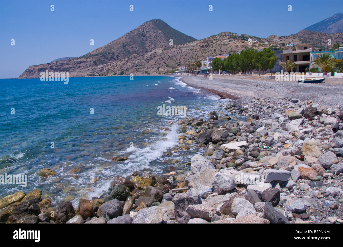 Rocks at Triopetra beach, Southern Crete, Mediterranean sea, Greece.  Beautiful background suitable for wallpaper. Stock Photo