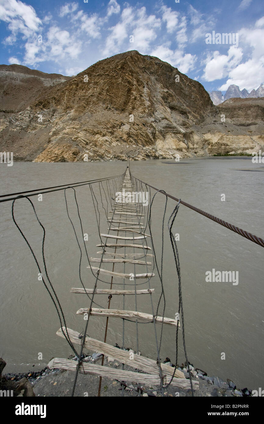 Suspension Bridge in Passu Northern Pakistan Stock Photo Alamy