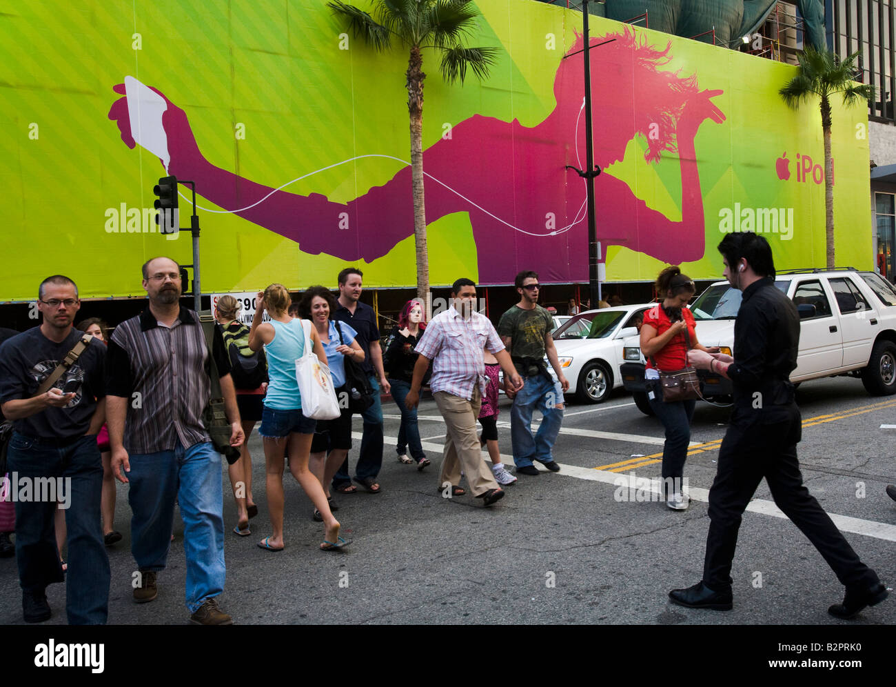 People cross the street to the Kodak Theatre Hollywood California United States of America Stock Photo