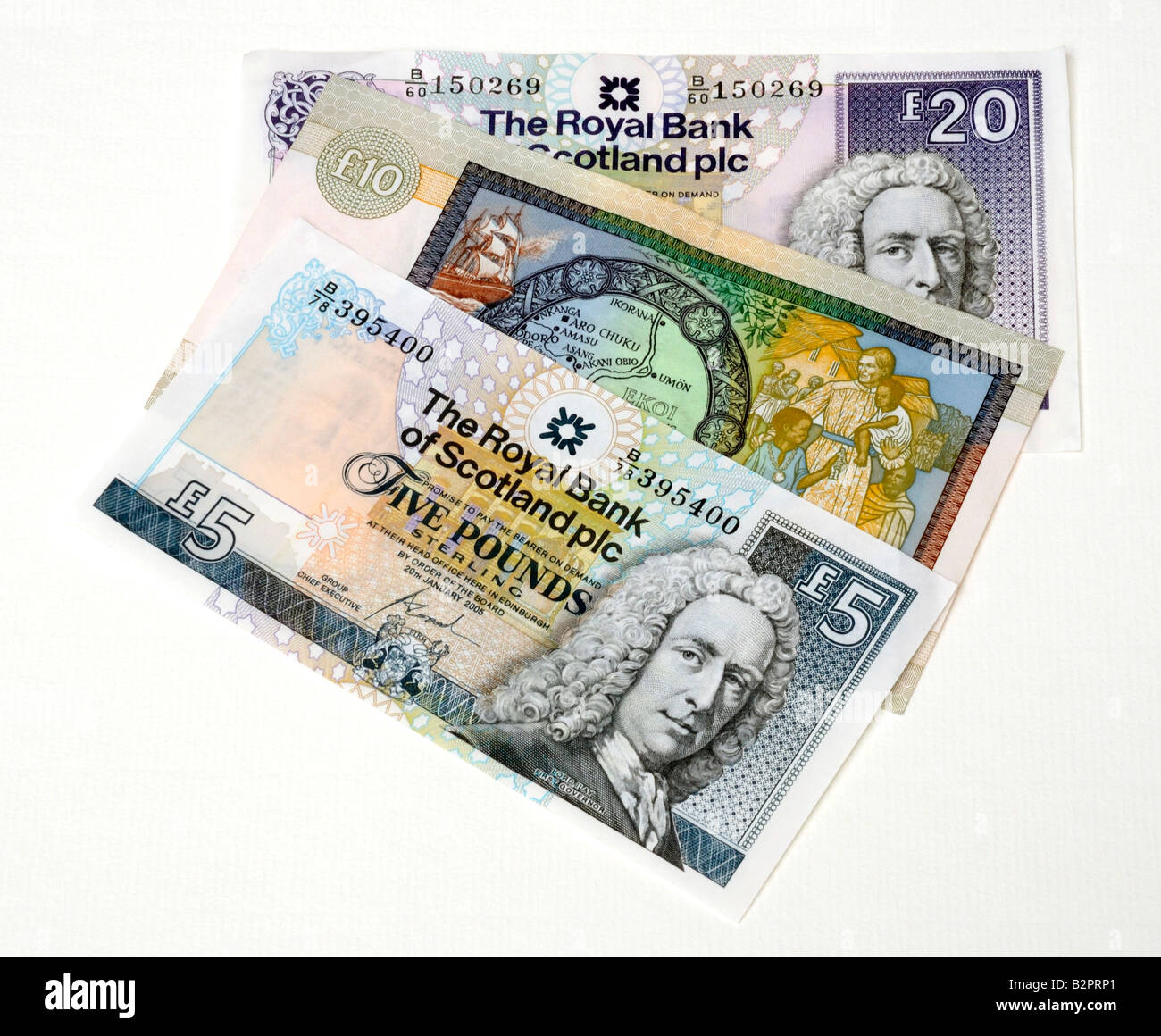 Scottish Bank Notes Stock Photo