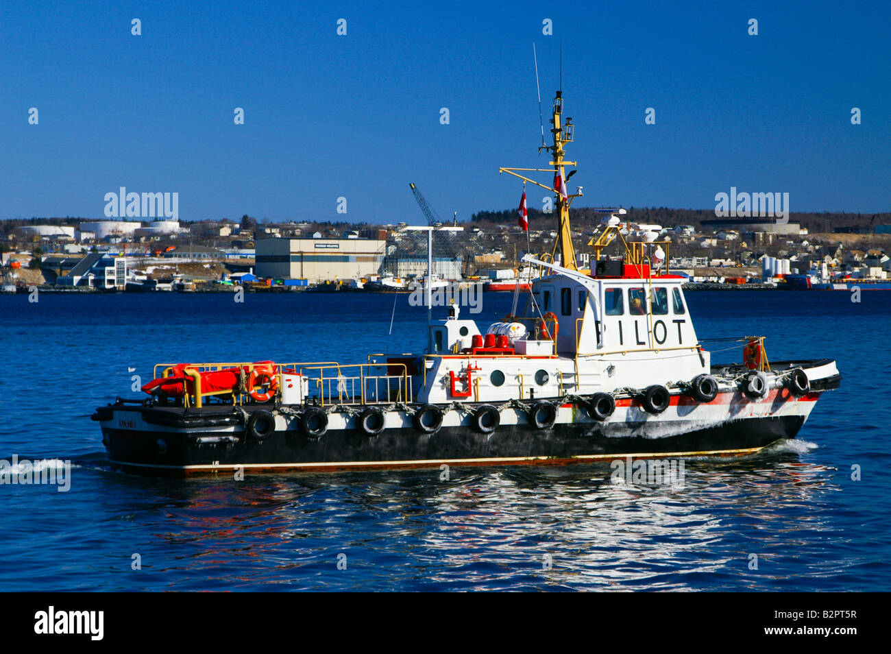 A harbour pilot boat in Halifax Harbour Stock Photo Alamy