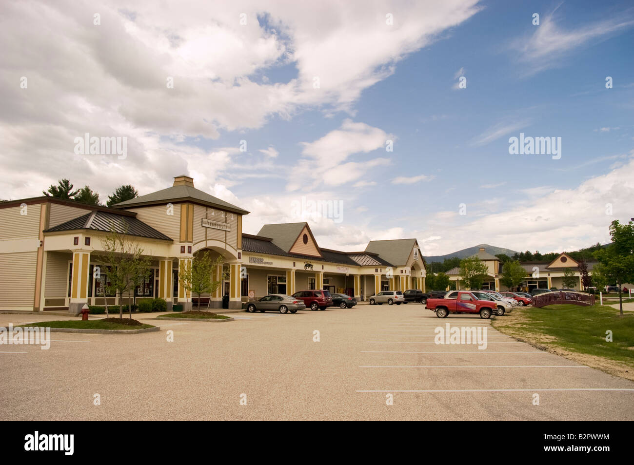 Conway, New Hampshire,  Outlet Center Stock Photo