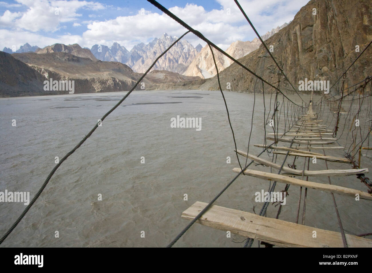 Suspension Bridge in Passu Northern Pakistan Stock Photo Alamy