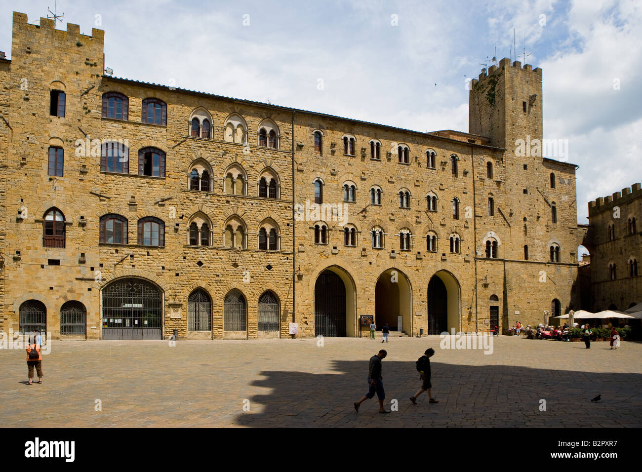 The town hall square with the Palazzo dei Priori Stock Photo
