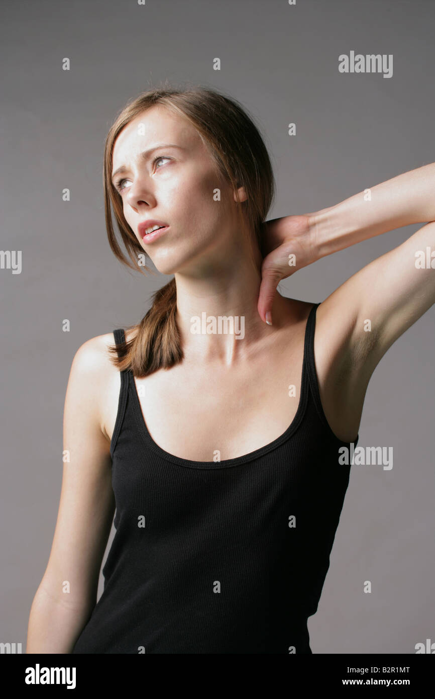 [woman neck pain] Stock Photo Alamy