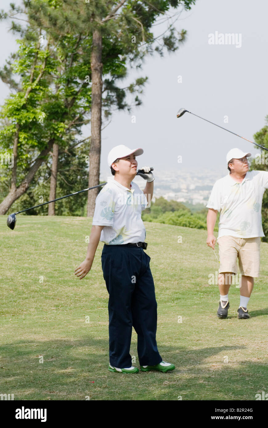 Asian Chinese golfer playing golf Stock Photo Alamy