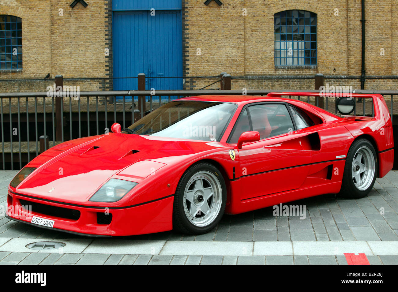 Three-Quarter Front view of a Ferrari F40 on display at the London Motor Show Stock Photo