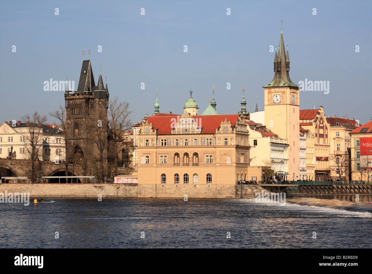 Smetana Museum and Novetneho lavka on the Smetanova nabrezi, Prague, Czech Republic Stock Photo