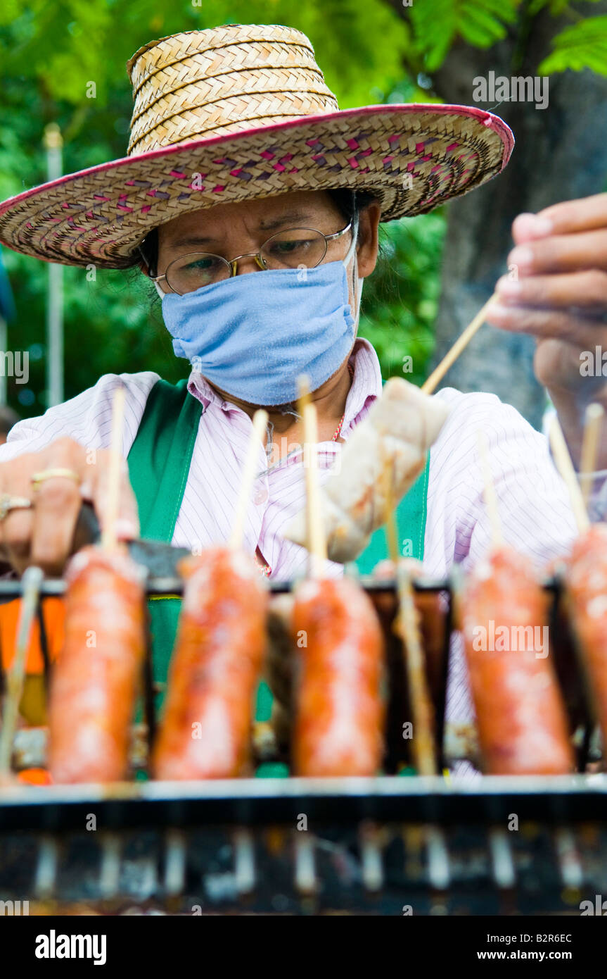 A street vendor selling sausages in Bangkok, Thailand Stock Photo Alamy