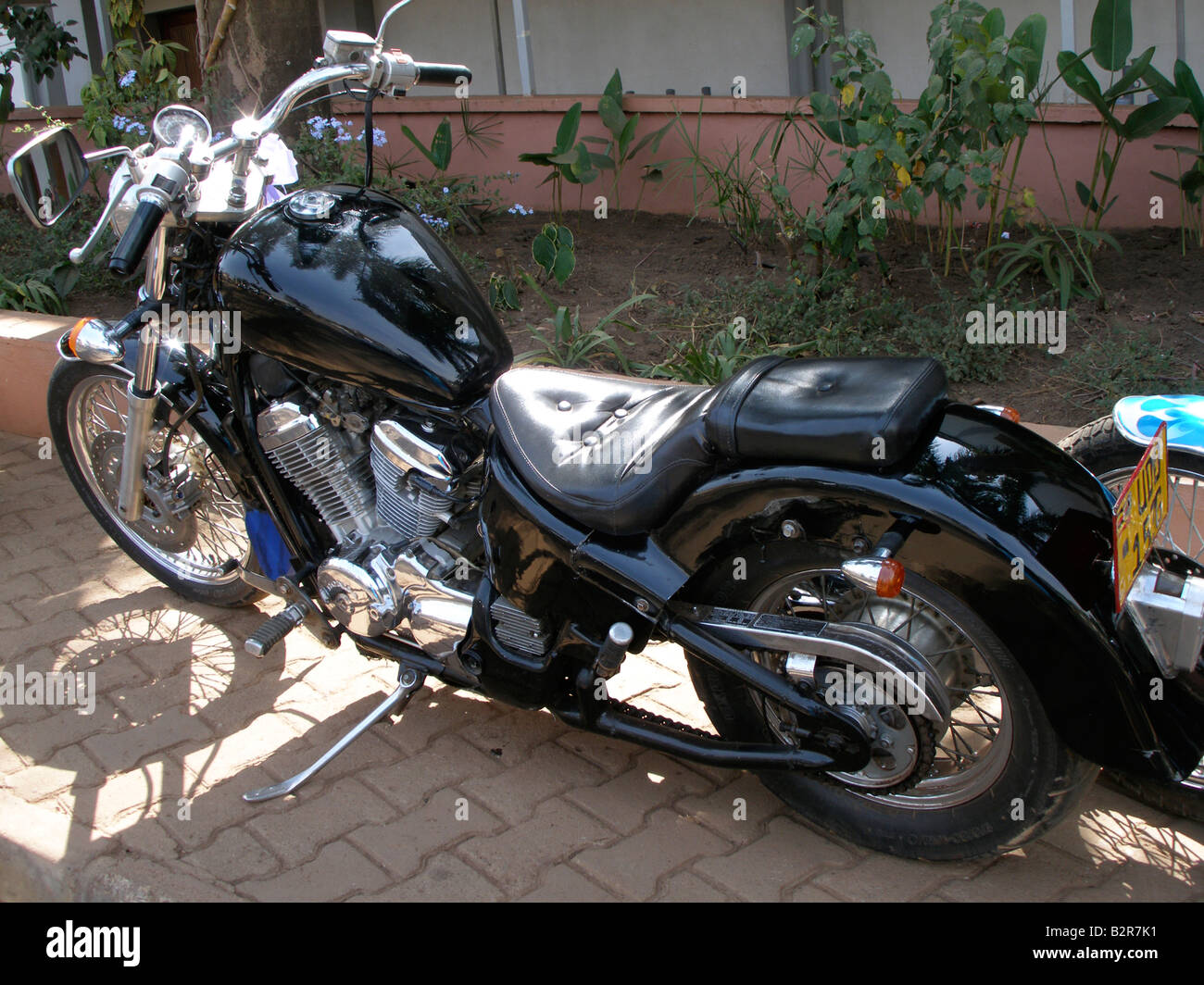 Decorated motorcycle for use in a wedding entourage, Kampala, Uganda Stock Photo