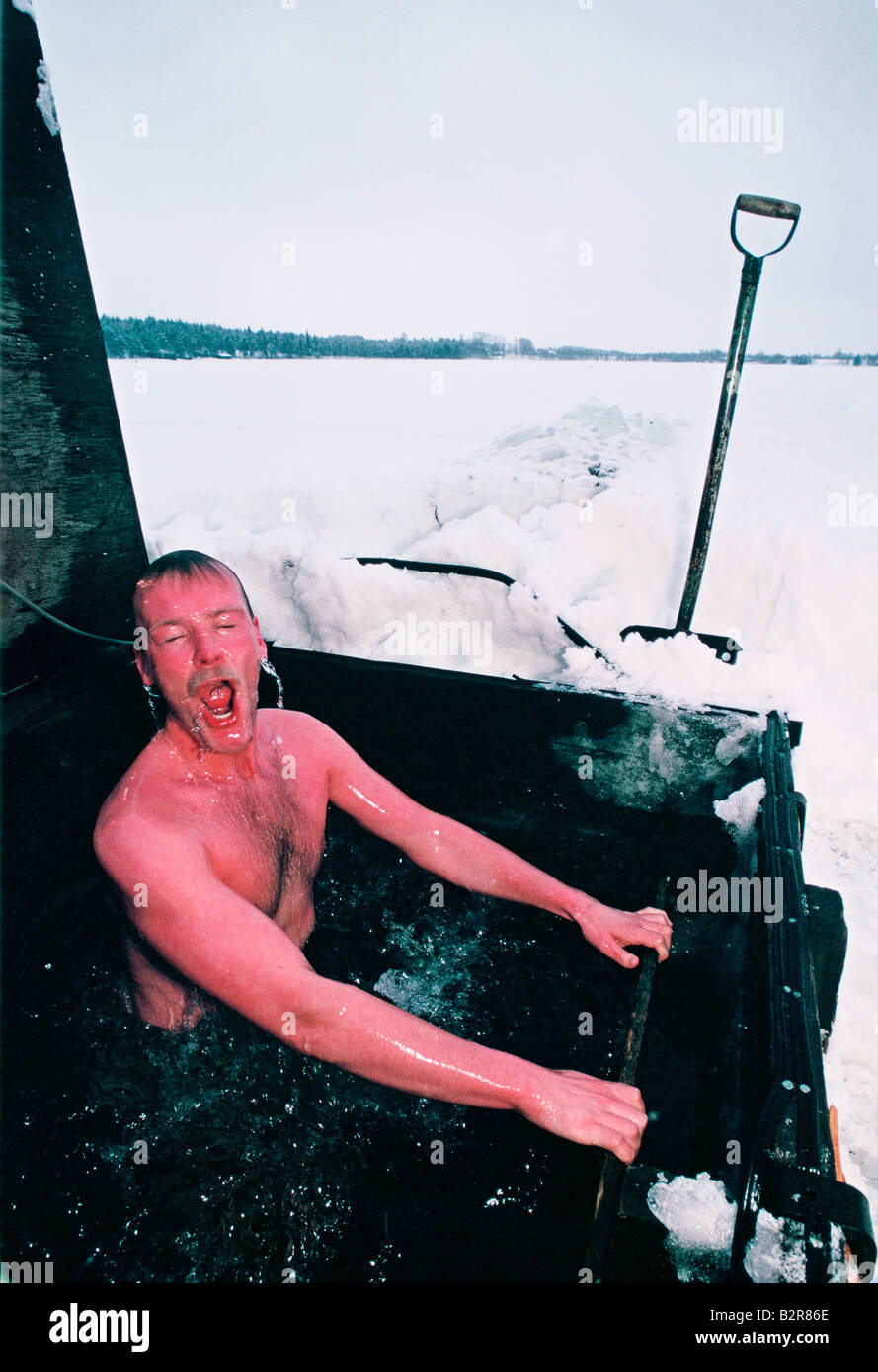 after the sauna finland Stock Photo