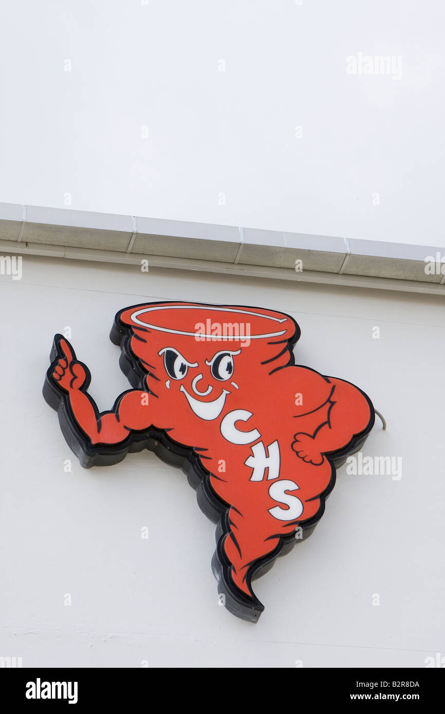 Clearwater Florida High School Sports Sign Depicting a Tornado Stock Photo Alamy