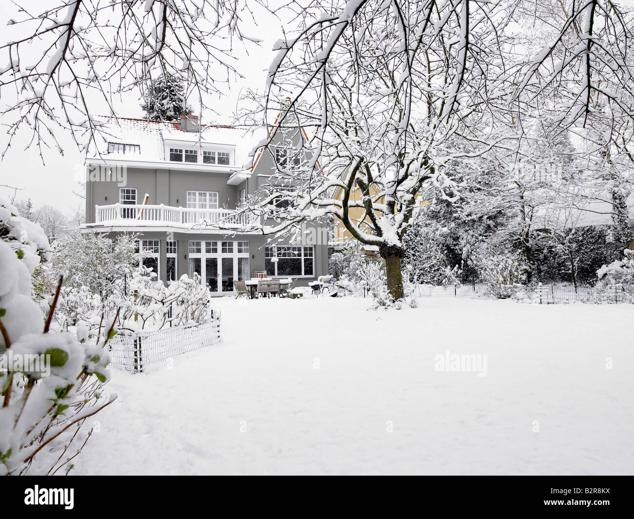 House under snow Stock Photo