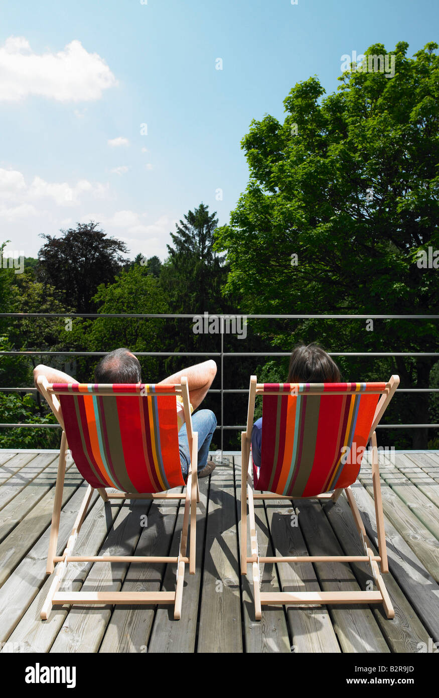 Couple enjoying the sun Stock Photo
