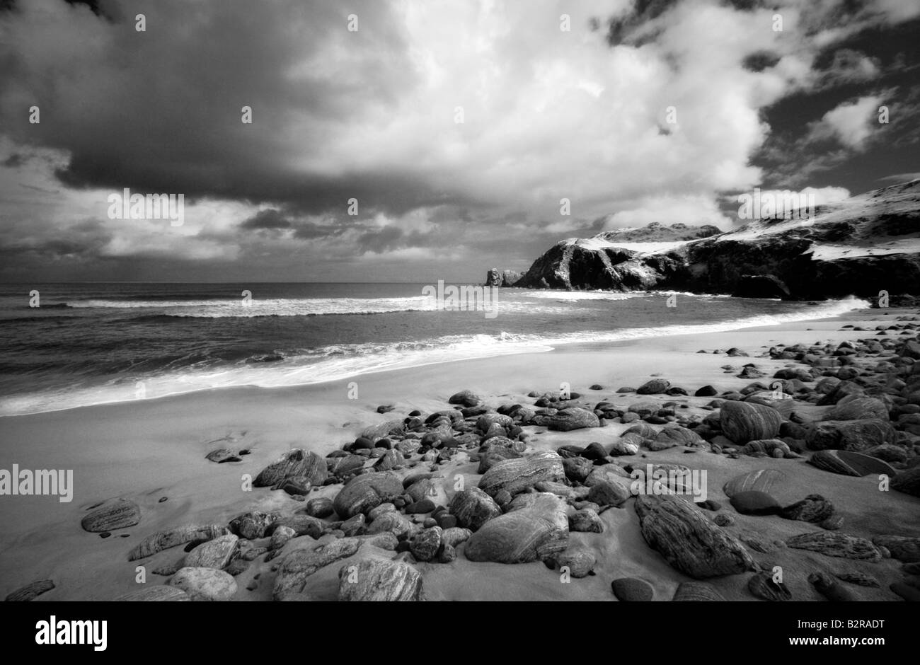 Infrared image of Dalmore beach, Isle of Lewis, Hebrides, Scotland, UK Stock Photo