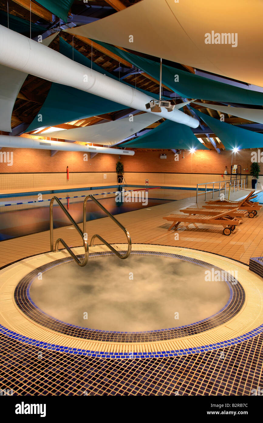 Indoor whirlpool Jacuzzi in an Esporta Spa Gym England Britian UK Stock Photo