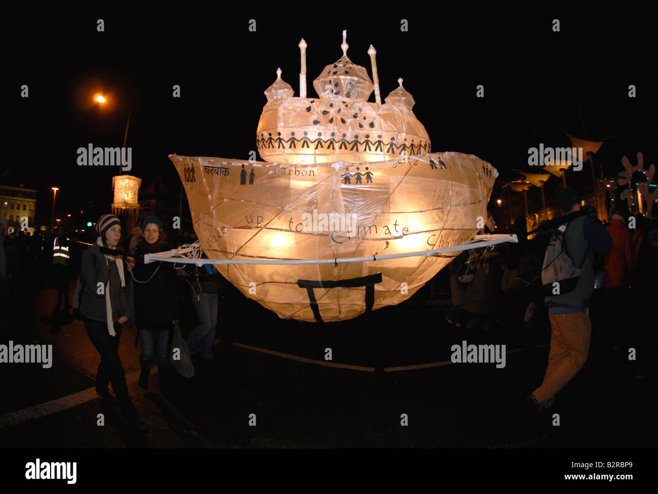 Climate change display at the Burning the Clocks Parade celebrating the