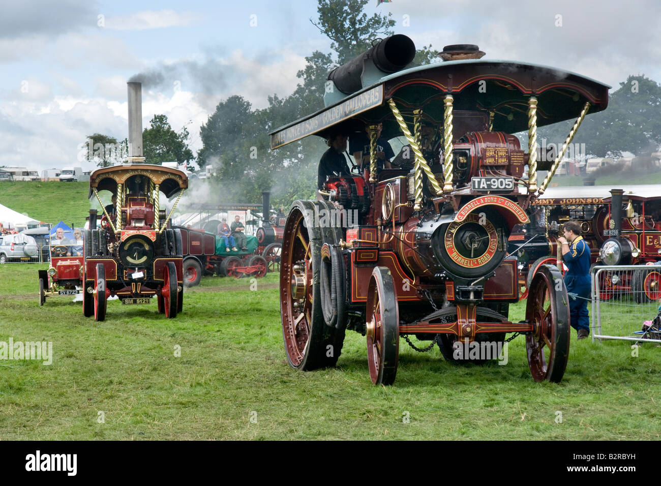 Showman's Road Locomotives at the Masham Steam Engine and Fair Organ Rally, North Yorkshire Stock Photo