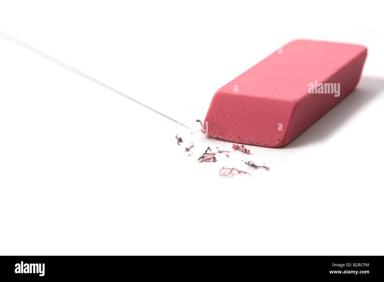 Still life showing a common school supply a standard pink eraser