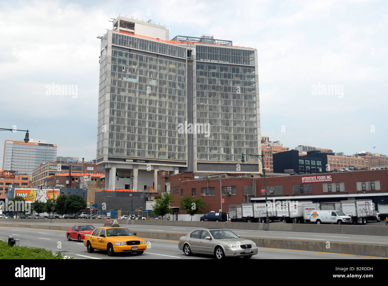Construction on the Standard Hotel in the trendy Meatpacking district in New York Stock Photo